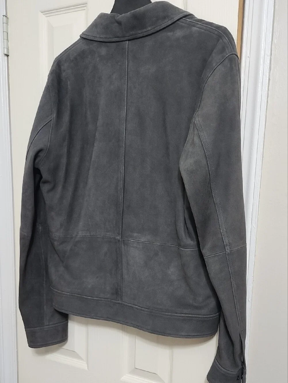 Banana Republic Men's Charcoal Gray Suede Shirt Jacket